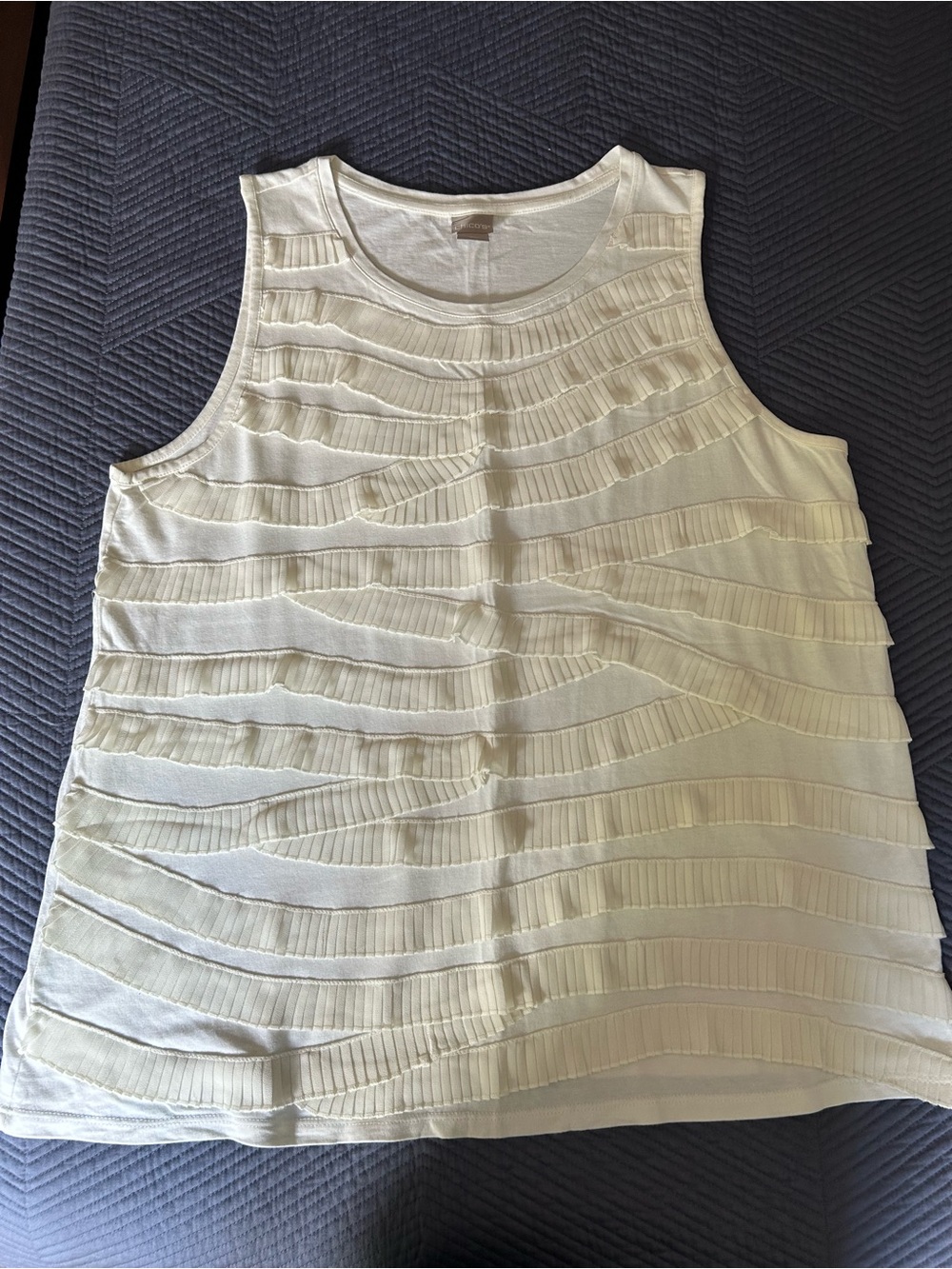 Chico's Cream Pleated Layered Tank Top